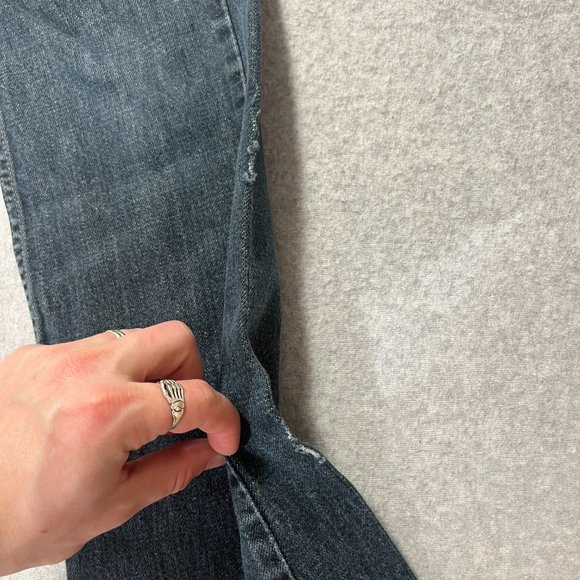 Levis Jeans Mens 29x28 Blue 527 Bootcut Cowboy Western Denim Distress (Tag 30x30 - Picture 3 of 10